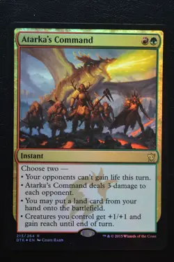 Magic The Gathering MTG ATARKA'S COMMAND FOIL Dragons of Tarkir LP Played - Image 1