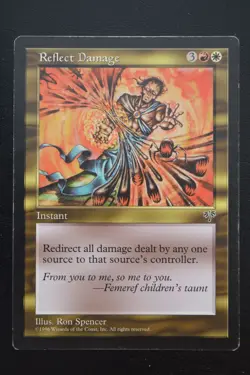 Magic The Gathering MTG REFLECT DAMAGE Mirage MP Moderately Played - Image 1
