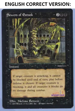 Sewers of Estark Spanish MTG MISPRINT - White Border Instead of Black - Image 3