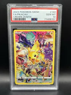 Pokemon Pikachu 160/159 Crown Zenith Secret Rare Full Art Holo PSA 10 - Image 1