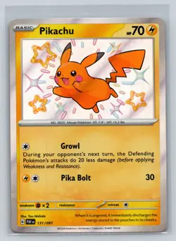 Pikachu Baby Shiny - 131/091 - Paldean Fates - Holo Rare Pokemon TCG - Image 1