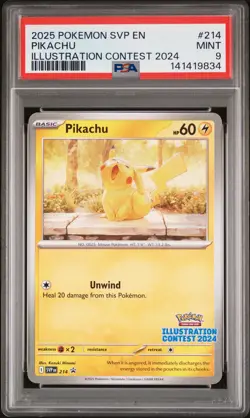 Pikachu 214 Illustration Contest 2024 Svp En-sv Black Star Promo Pokemon PSA 9 - Image 1