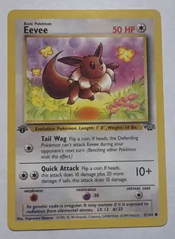 1st Edition Eevee 51/64 Jungle Set Vintage 1999 Pokemon TCG WOTC Mod Play - Image 1