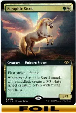 Seraphic Steed - FOIL EXTENDED ART #232 - Outlaws of Thunder Junction MTG - Image 1