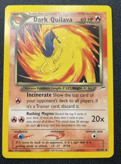 Pokemon Dark Quilava 39/105 Neo Destiny Non-Holo MP / DMG (#3) - Image 1