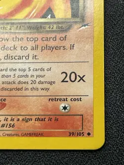 Pokemon Dark Quilava 39/105 Neo Destiny Non-Holo MP / DMG (#3) - Image 4