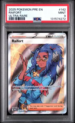 2025 POKEMON PRE EN-PRISMATIC EVOLUTIONS ULTRA RARE #142 RAIFORT PSA 9 - Image 1