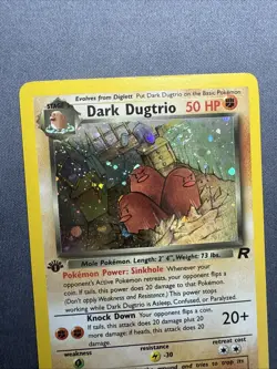 Dark Dugtrio 1st Edition 6/82 Holo Rare Swirl Team Rocket Pokemon WOTC Vintage - Image 2
