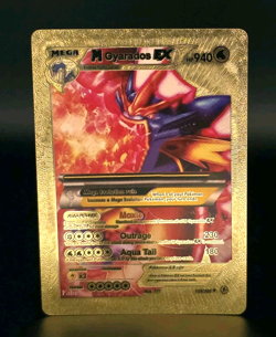 Pokemon Mega Gyarados EX 940hp Gold Foil Fan Art Collector Card TCG - Image 1