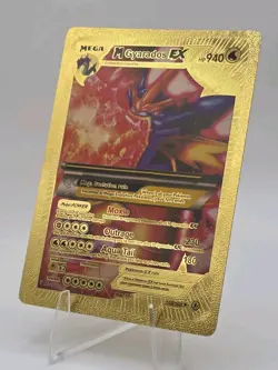 Pokemon Mega Gyarados EX 940hp Gold Foil Fan Art Collector Card TCG - Image 3