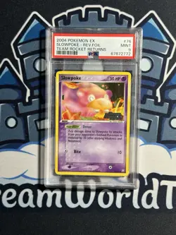 2004 POKEMON EX SLOWPOKE REVERSE FOIL TEAM ROCKET RETURNS #76 PSA MINT 9 - Image 1