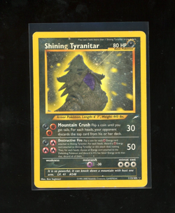 2002 Neo Destiny Shining Tyranitar 113/105 Holo Foil Pokemon Secret Rare - Image 1