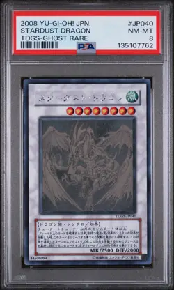 2008 YU-GI-OH! JPN TDGS-THE DUELIST GENESIS GHOST RARE STARDUST DRAGON PSA 8 - Image 1