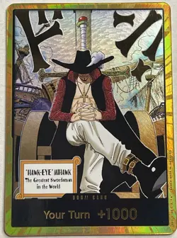 DON!! Dracule Mihawk- GOLD - One Piece TCG - The Azure Sea's Seven Foil - Image 1