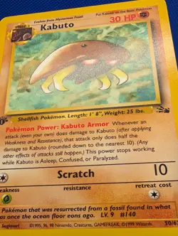 Pokemon TCG Kabuto Fossil 1st Edition Common Card 50/62 NM Condition - Image 3