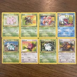 Pokemon TCG 1st Edition Jungle Expansion 8 Card Lot No Duplicates - Image 1