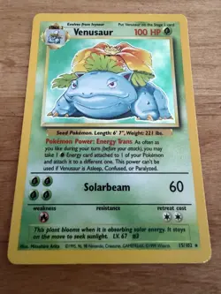 Pokemon Card TCG Venusaur Base Set 15/102 Holo 1999-2000 Wizards Base Set 100 HP - Image 1