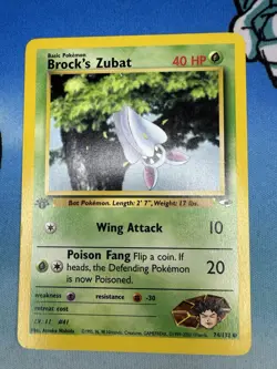 Brock’s Zubat 74/132 1st Edition Gym Heroes WOTC Pokemon Card - Image 1