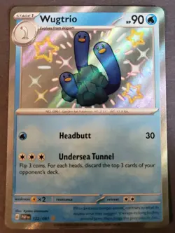 Wugtrio - 122/091 - SV: Paldean Fates - Pokemon TCG - NM - Shiny Holo Rare - Image 1