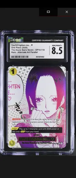 You'll Frighten Me...(Alternate Art) OP14-118 The Azure Sea's Seven Foil ENG CGC - Image 1