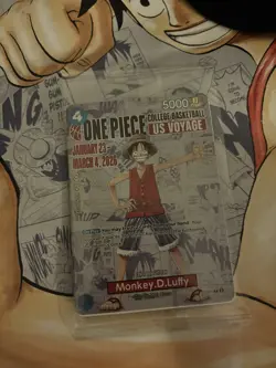 One Piece Monkey D. Luffy US Voyage College Basketball Card Rutgers IN HAND - Image 1