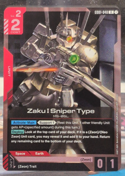 Zaku I Sniper Type GD01-048 Newtype Rising Foil Holo Gundam Card Game NM Rare - Image 1