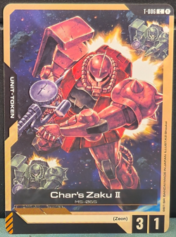Char's Zaku II T-006 Token MS-06S Gundam Newtype Rising Card Game Near Mint TCG - Image 1