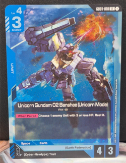 Unicorn Gundam 02 Banshee GD01-010 Newtype Rising Foil Holo Card Game NM Rare - Image 1