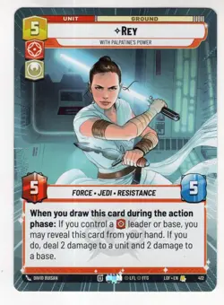 Star Wars Unlimited LotF Hyperspace Card LOF412 Rey - Image 1