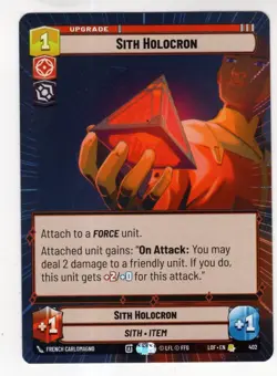 Star Wars Unlimited LotF Hyperspace Card LOF402 Sith Holocron - Image 1