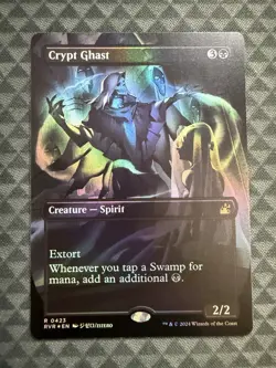 MTG Crypt Ghast #0423 Foil Anime Borderless Rare Ravnica Remastered (RVR) - Image 2