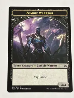 MTG War of the Spark Zombie Warrior Token 011/019 NM - Image 1