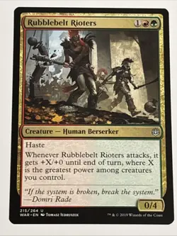 MTG War of the Spark Rubblebelt Rioters 215/264 NM - Image 1