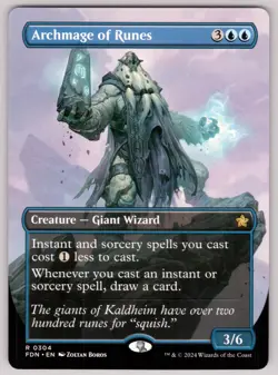 Archmage of Runes (Borderless) R Foundations # 304 NM Normal - Image 1