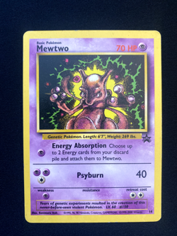 Mewtwo #14 vintage Black Star Promo MP Pokemon WOTC Wizards of the Coast - Image 1