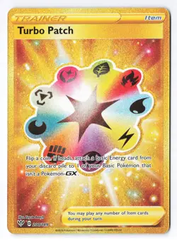 Turbo Patch 200/189 - Pokemon Darkness Ablaze Gold Secret Rare Full Art Holo NM - Image 1