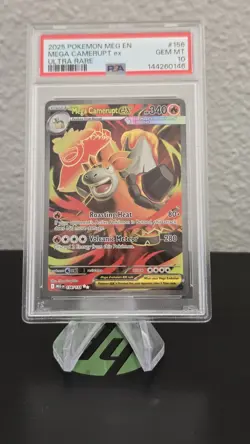 2025 POKEMON MEG EN-MEGA EVOLUTION ULTRA RARE #156 MEGA CAMERUPT EX PSA 10 - Image 1