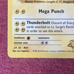 Pokemon Lt. Surge's Raichu Gym Challenge Rare Card 28/132 Wizards 2000 - Image 3