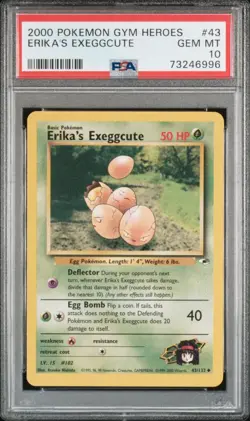 2000 Pokemon Gym Heroes Erika’s Exeggcute PSA 10 #43 - Image 1