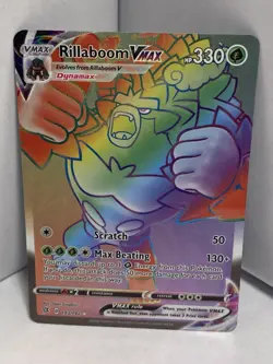 Pokemon TCG Rillaboom VMAX Fusion Strike Holo Ultra Rare 193/192 NM Pack Fresh - Image 1