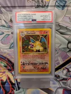 Pokemon Charizard Base Set Holo Autographed PSA 10 4/102 Arita - Image 1