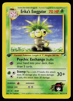 Pokemon Card - Erika's Exeggutor Gym Heroes 44/132 Uncommon 1st Edition - Image 1