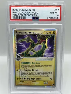 Rayquaza ex 97/101 Dragon Frontiers Holo Ultra Rare Pokemon TCG Card PSA 8 NM/M - Image 1