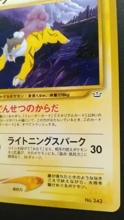 Raikou Pokemon Card Japanese Rare Nintendo Game No. 243 Neo Revelation - Image 4