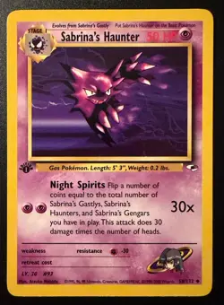 Sabrina's Haunter 58/132 Uncommon - Gym Heroes- First Edition - Pokemon WOTC - Image 1
