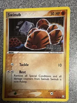 Pokemon Swinub TCG Card 79/109 Team Rocket Returns Stamped - Image 1