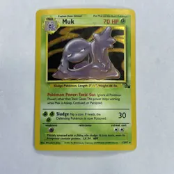 Pokemon Muk TCG Fossil Card 13/62 Holo Unlimited Rare LP - Image 1