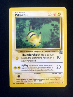 Pikachu #27 vintage Black Star Promo NM Pokemon WOTC Wizards of the Coast - Image 1