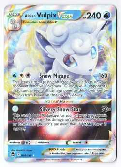 Alolan Vulpix VSTAR 034/195 - Pokemon TCG Silver Tempest Ultra Rare Holo Foil NM - Image 1