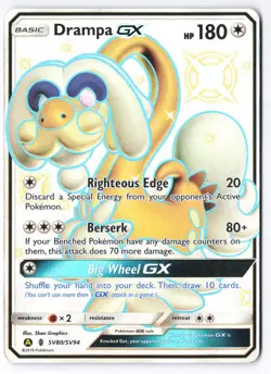 Drampa GX SV80/SV94 - Pokemon Hidden Fates Shiny Vault Full Art Holo Foil NM - Image 1